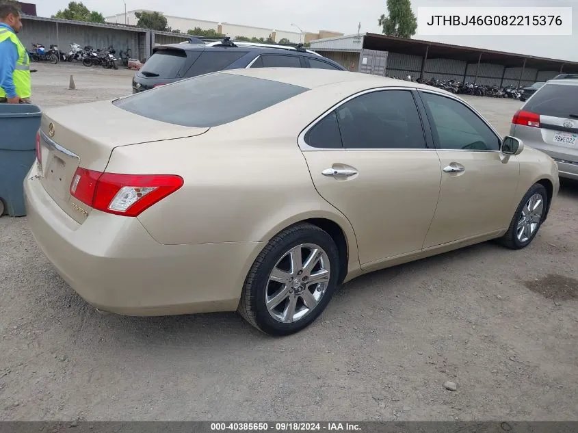 2008 Lexus Es 350 VIN: JTHBJ46G082215376 Lot: 40385650