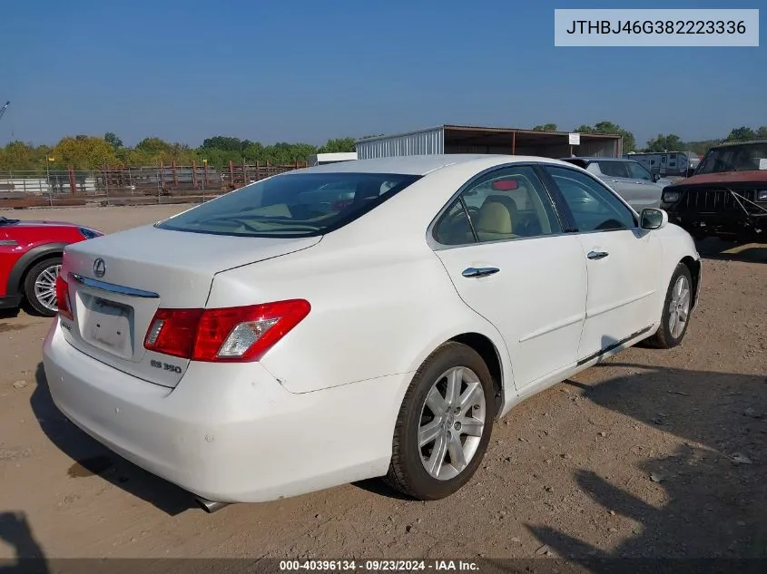 2008 Lexus Es 350 VIN: JTHBJ46G382223336 Lot: 40396134