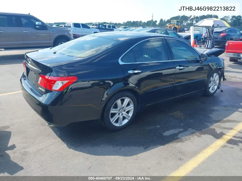 2008 Lexus Es 350 VIN: JTHBJ46G982213822 Lot: 40400707