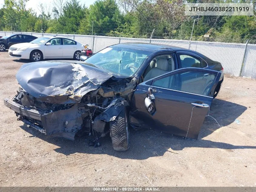 2008 Lexus Es 350 VIN: JTHBJ46G382211919 Lot: 40401167