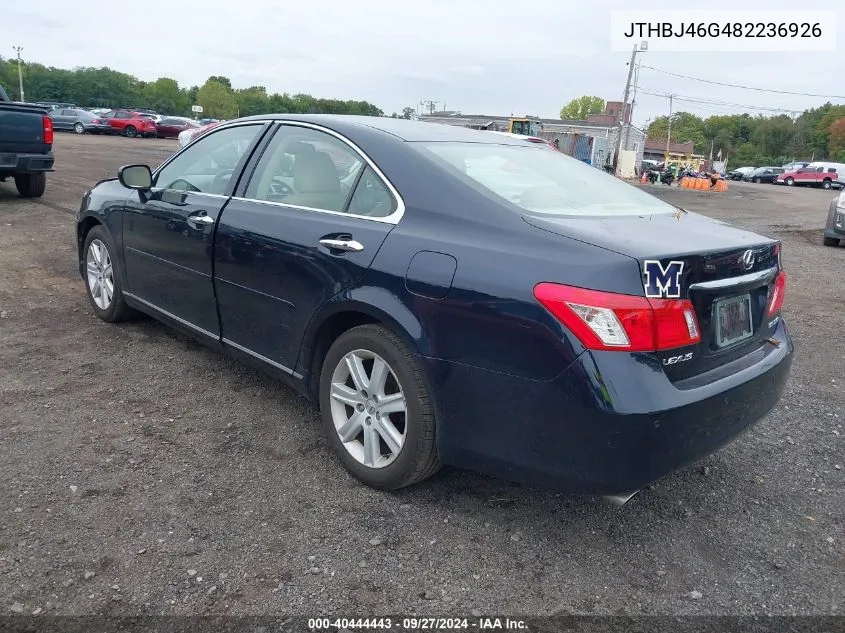 2008 Lexus Es 350 VIN: JTHBJ46G482236926 Lot: 40444443