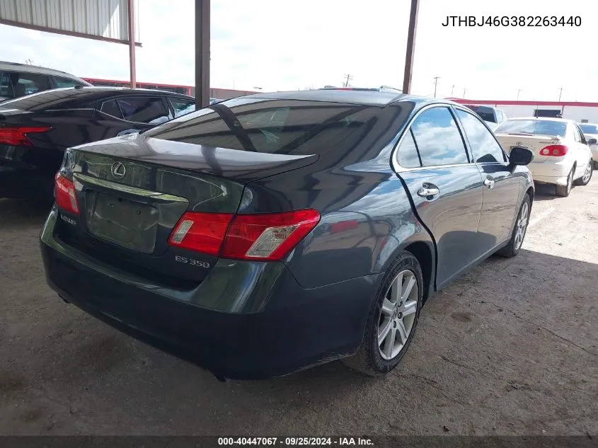 2008 Lexus Es 350 VIN: JTHBJ46G382263440 Lot: 40447067