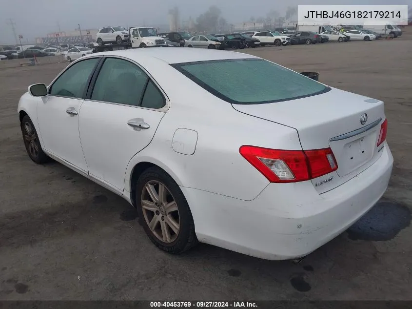 2008 Lexus Es 350 VIN: JTHBJ46G182179214 Lot: 40453769