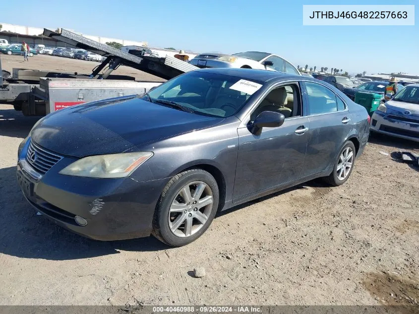 2008 Lexus Es 350 VIN: JTHBJ46G482257663 Lot: 40460988