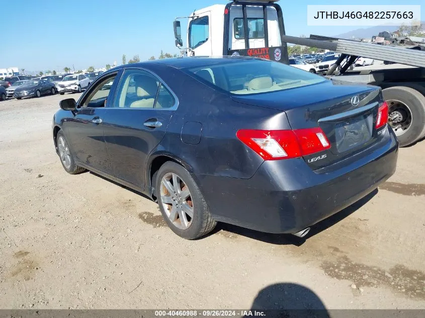 2008 Lexus Es 350 VIN: JTHBJ46G482257663 Lot: 40460988