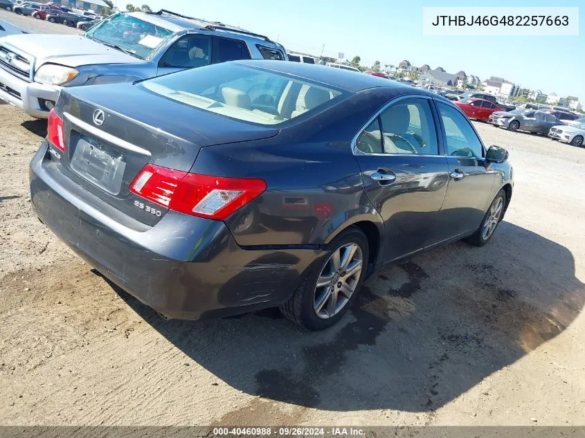 2008 Lexus Es 350 VIN: JTHBJ46G482257663 Lot: 40460988