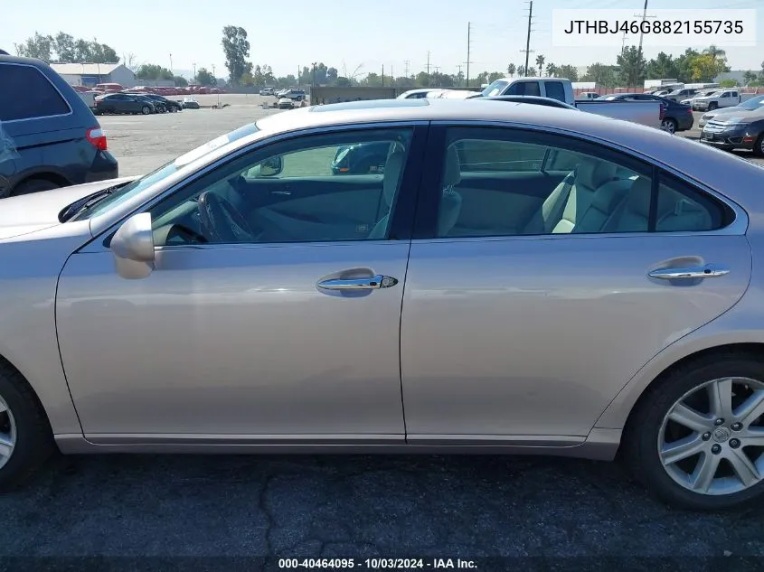 2008 Lexus Es 350 VIN: JTHBJ46G882155735 Lot: 40464095