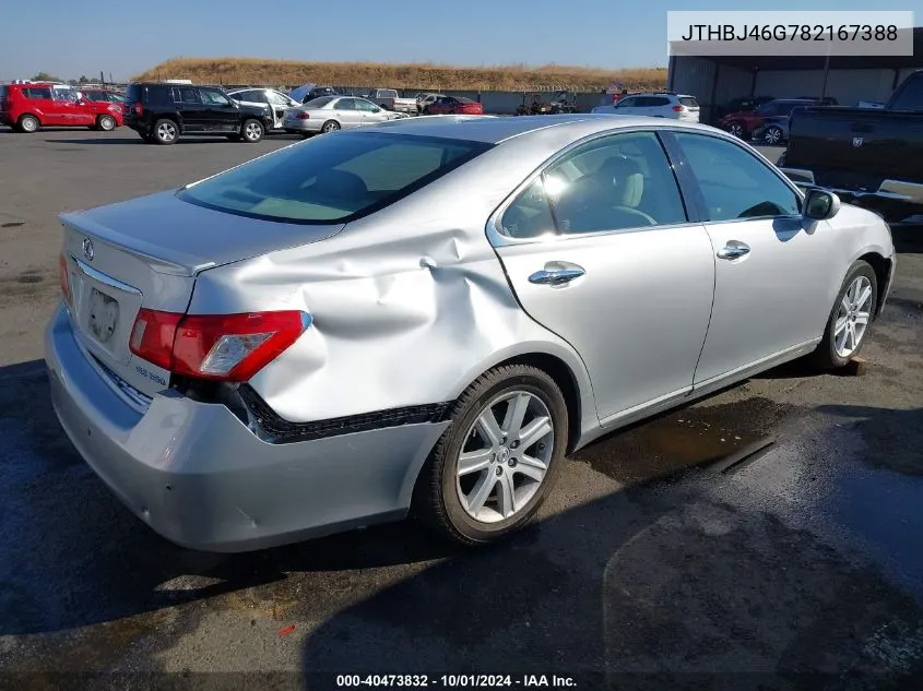 2008 Lexus Es 350 VIN: JTHBJ46G782167388 Lot: 40473832