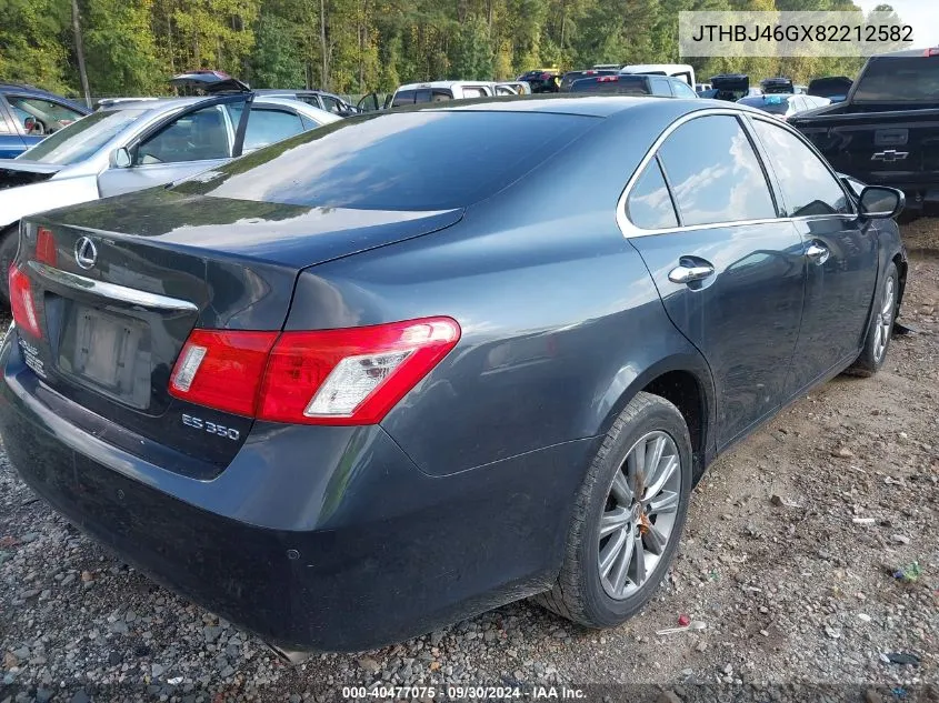 2008 Lexus Es 350 VIN: JTHBJ46GX82212582 Lot: 40477075