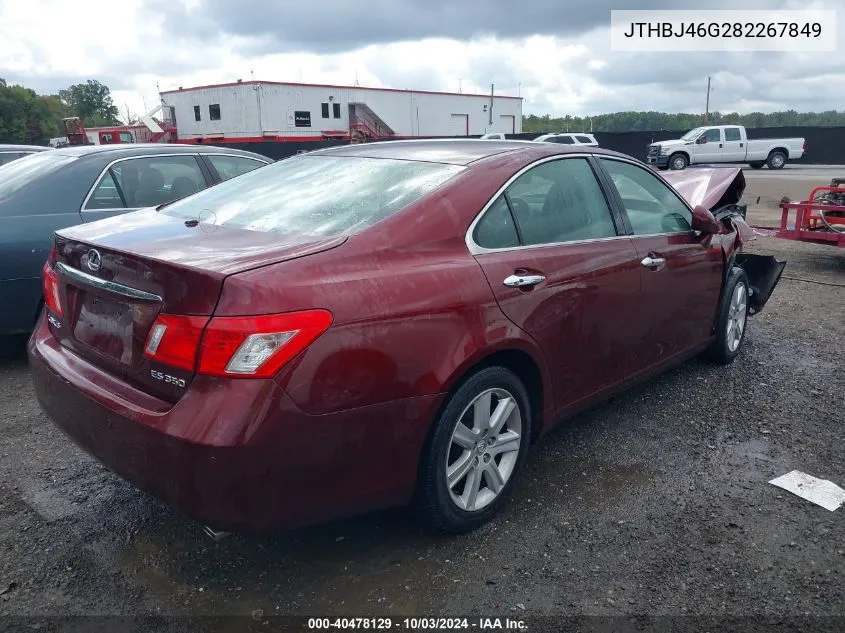 2008 Lexus Es 350 VIN: JTHBJ46G282267849 Lot: 40478129