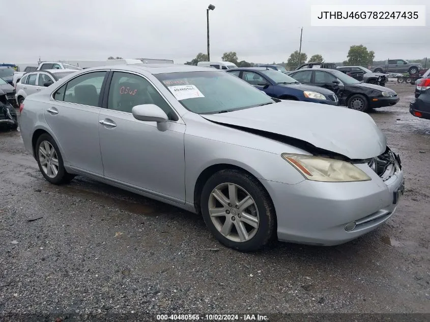 2008 Lexus Es 350 VIN: JTHBJ46G782247435 Lot: 40480565