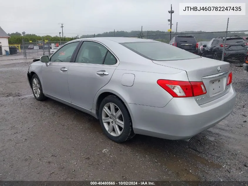 2008 Lexus Es 350 VIN: JTHBJ46G782247435 Lot: 40480565