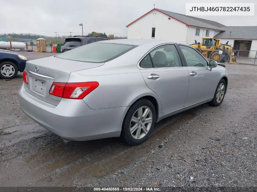 2008 Lexus Es 350 VIN: JTHBJ46G782247435 Lot: 40480565