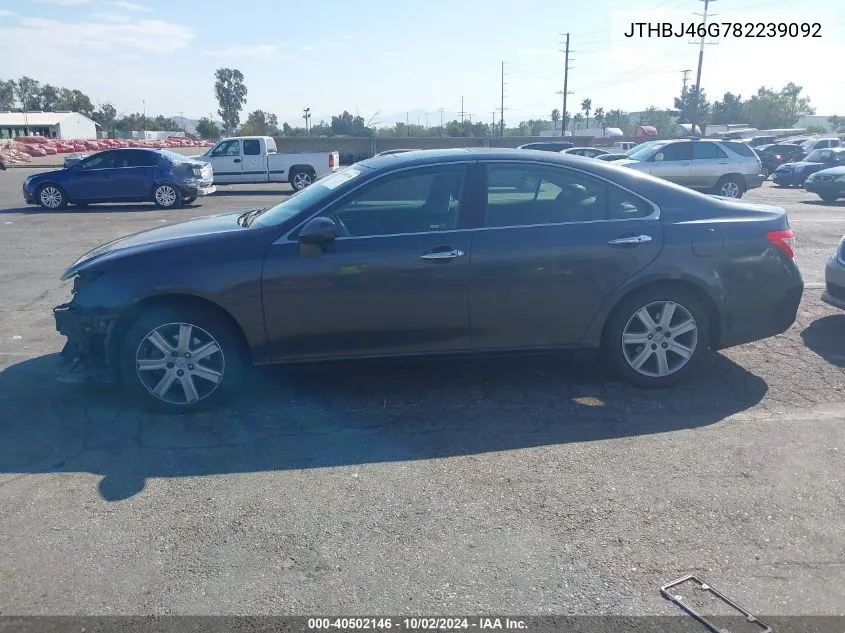 2008 Lexus Es 350 VIN: JTHBJ46G782239092 Lot: 40502146