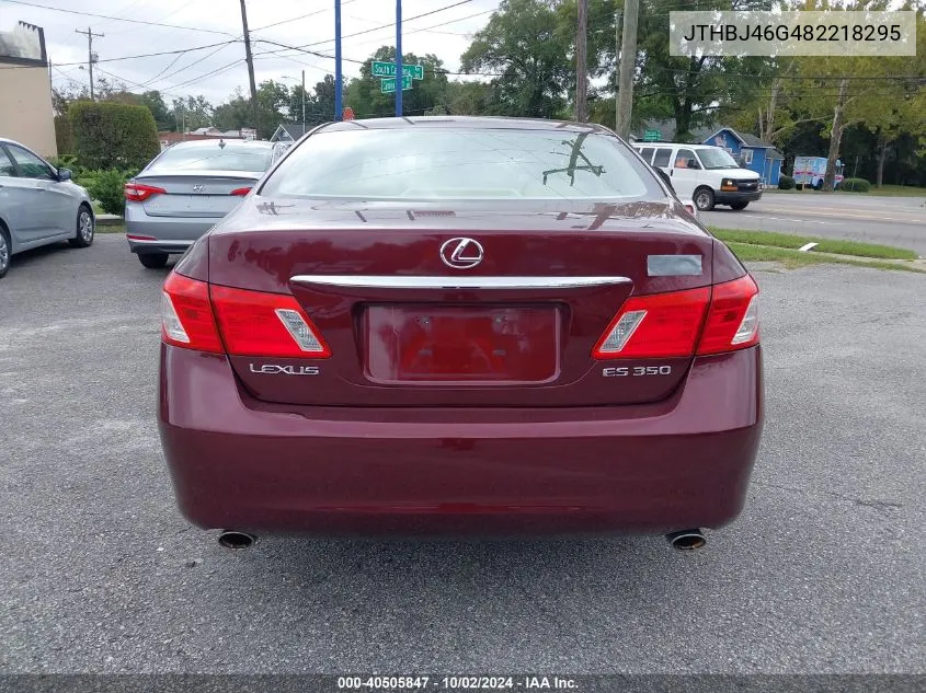 2008 Lexus Es 350 VIN: JTHBJ46G482218295 Lot: 40505847