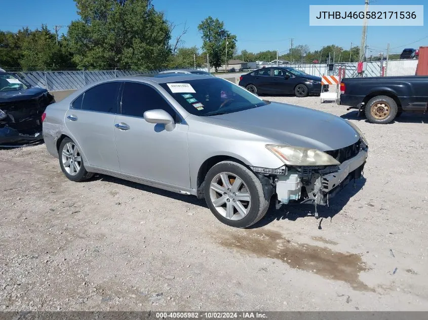 2008 Lexus Es 350 VIN: JTHBJ46G582171536 Lot: 40505982