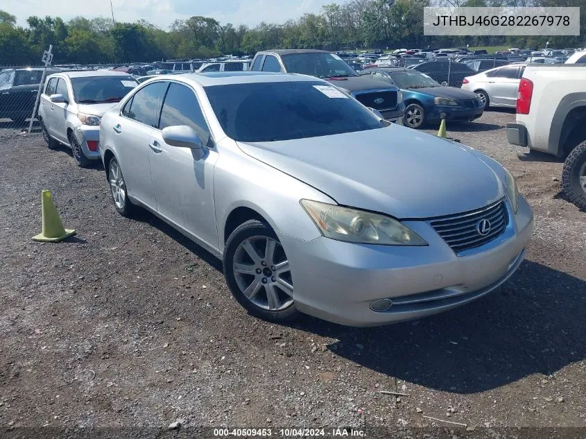 2008 Lexus Es 350 VIN: JTHBJ46G282267978 Lot: 40509453