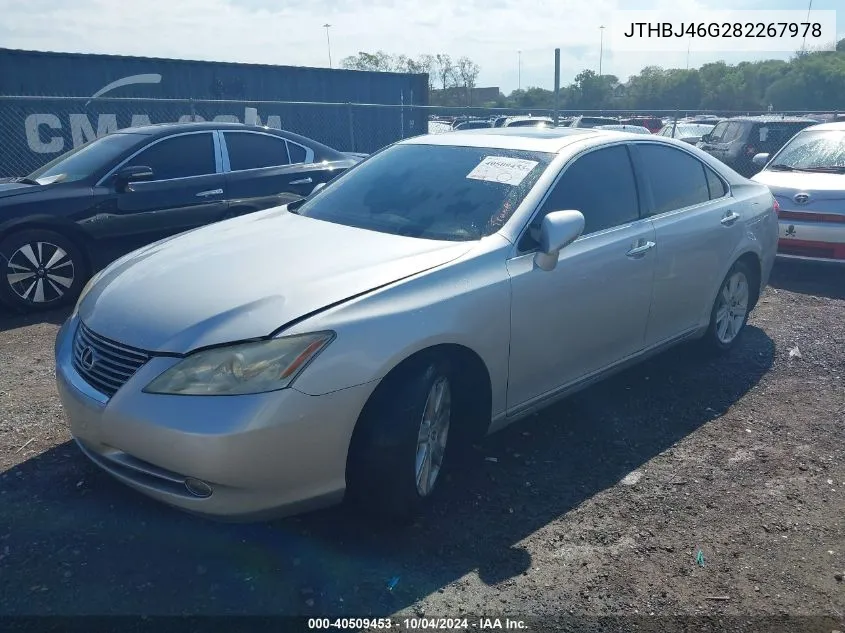 2008 Lexus Es 350 VIN: JTHBJ46G282267978 Lot: 40509453