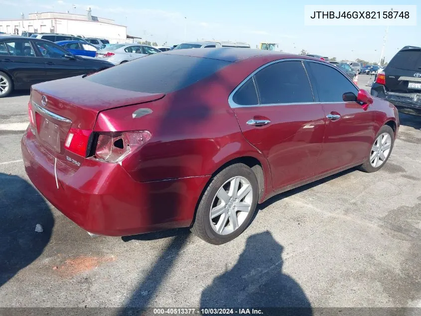 2008 Lexus Es 350 VIN: JTHBJ46GX82158748 Lot: 40513377