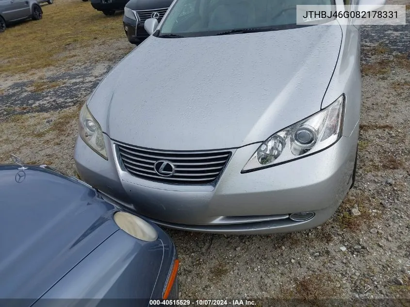 2008 Lexus Es 350 350 VIN: JTHBJ46G082178331 Lot: 40515529