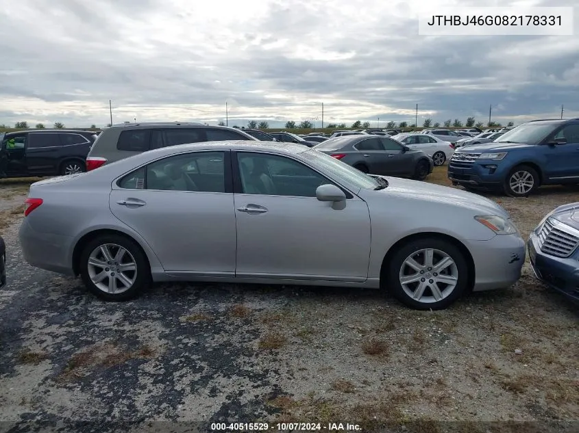 2008 Lexus Es 350 350 VIN: JTHBJ46G082178331 Lot: 40515529