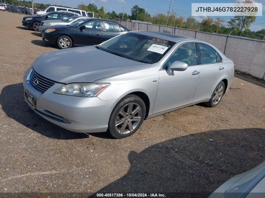 2008 Lexus Es 350 VIN: JTHBJ46G782227928 Lot: 40517386