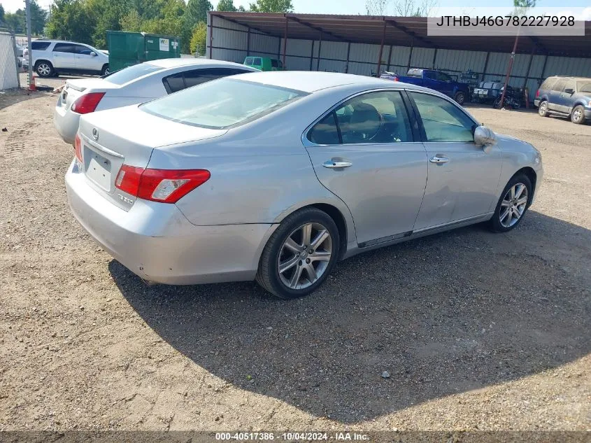 2008 Lexus Es 350 VIN: JTHBJ46G782227928 Lot: 40517386