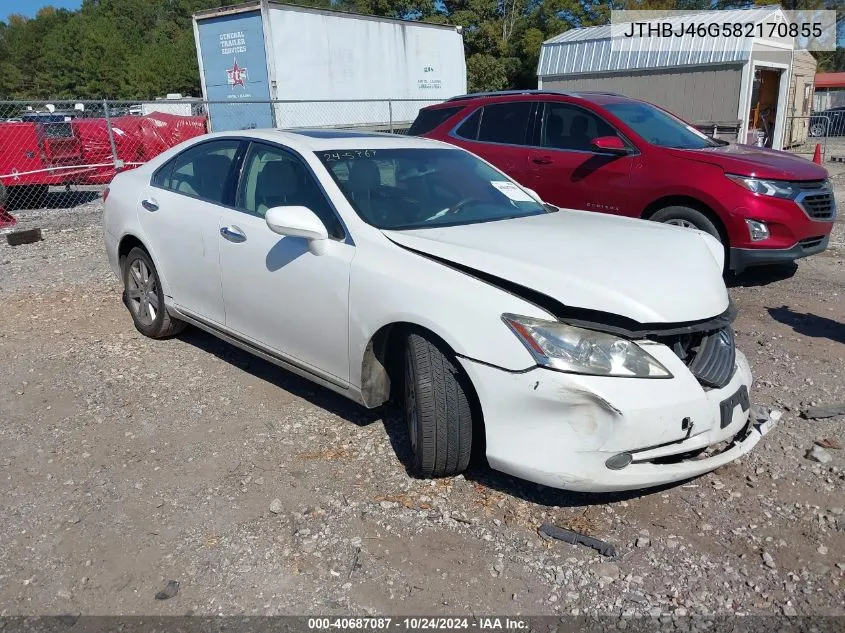 2008 Lexus Es 350 VIN: JTHBJ46G582170855 Lot: 40687087