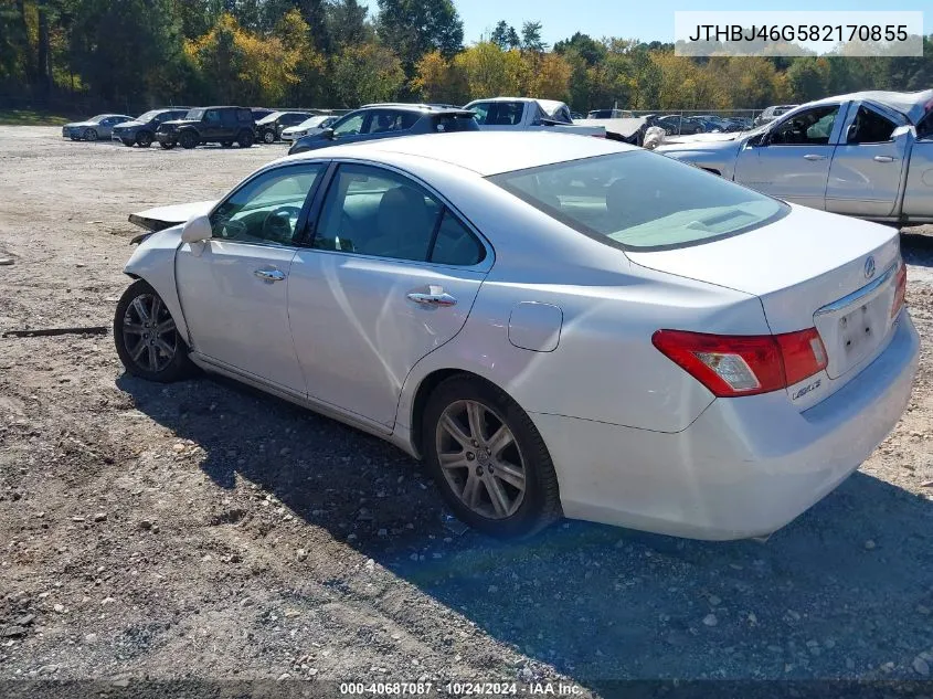 2008 Lexus Es 350 VIN: JTHBJ46G582170855 Lot: 40687087