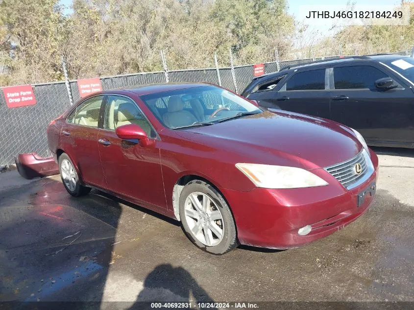 2008 Lexus Es 350 VIN: JTHBJ46G182184249 Lot: 40692931