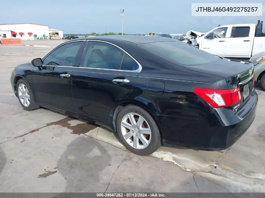 2009 Lexus Es 350 VIN: JTHBJ46G492275257 Lot: 39847262