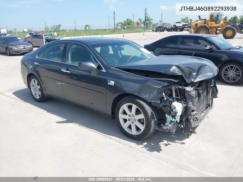 2009 Lexus Es 350 VIN: JTHBJ46G892293938 Lot: 39989607