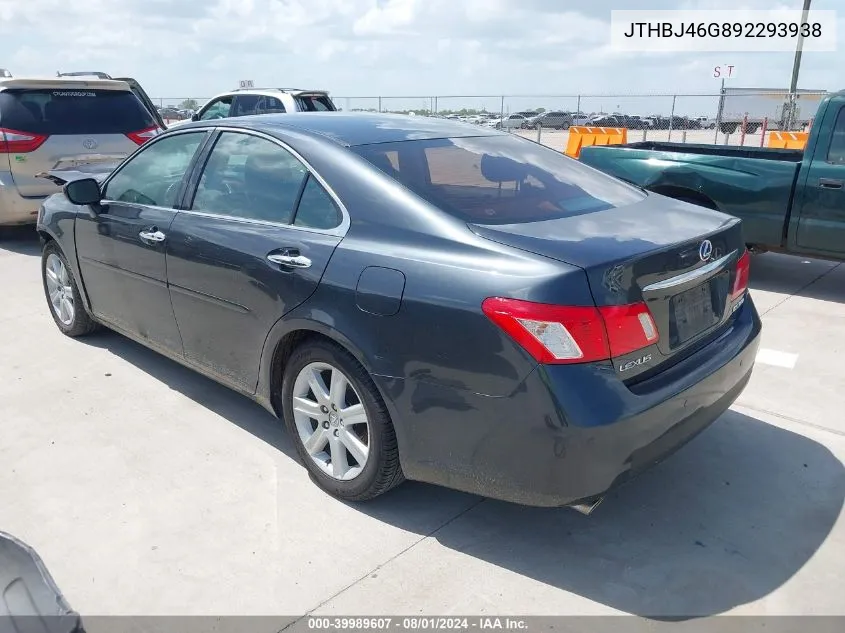 2009 Lexus Es 350 VIN: JTHBJ46G892293938 Lot: 39989607