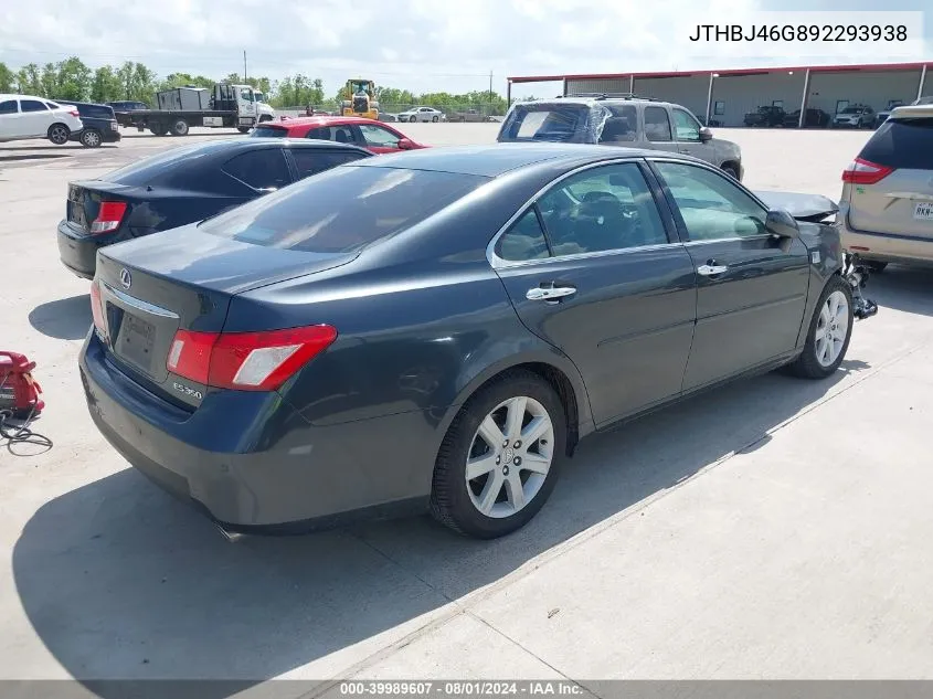 2009 Lexus Es 350 VIN: JTHBJ46G892293938 Lot: 39989607