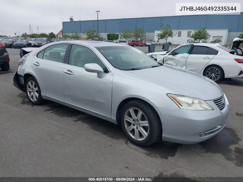 2009 Lexus Es 350 VIN: JTHBJ46G492335344 Lot: 40015700