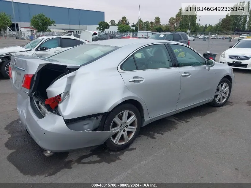 2009 Lexus Es 350 VIN: JTHBJ46G492335344 Lot: 40015700