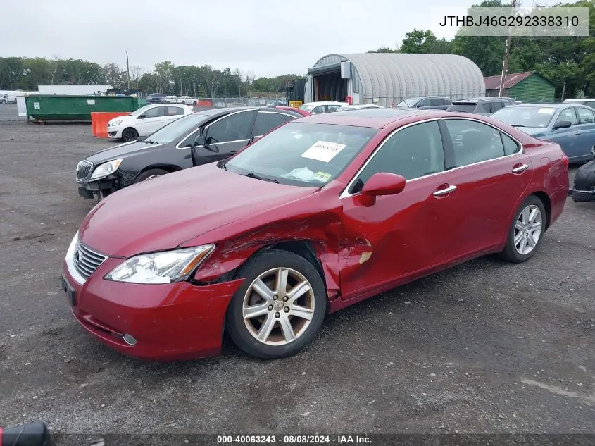 2009 Lexus Es 350 VIN: JTHBJ46G292338310 Lot: 40063243