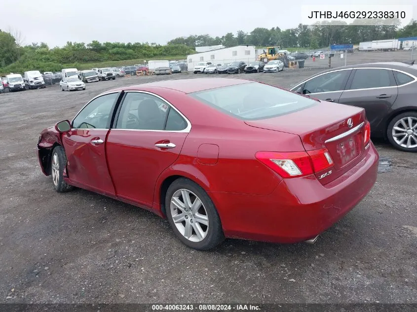 2009 Lexus Es 350 VIN: JTHBJ46G292338310 Lot: 40063243