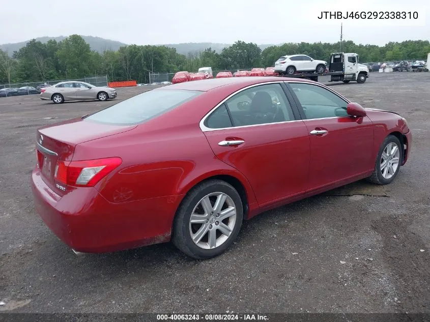 2009 Lexus Es 350 VIN: JTHBJ46G292338310 Lot: 40063243