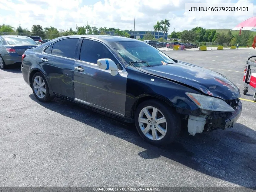 2009 Lexus Es 350 VIN: JTHBJ46G792334401 Lot: 40086837