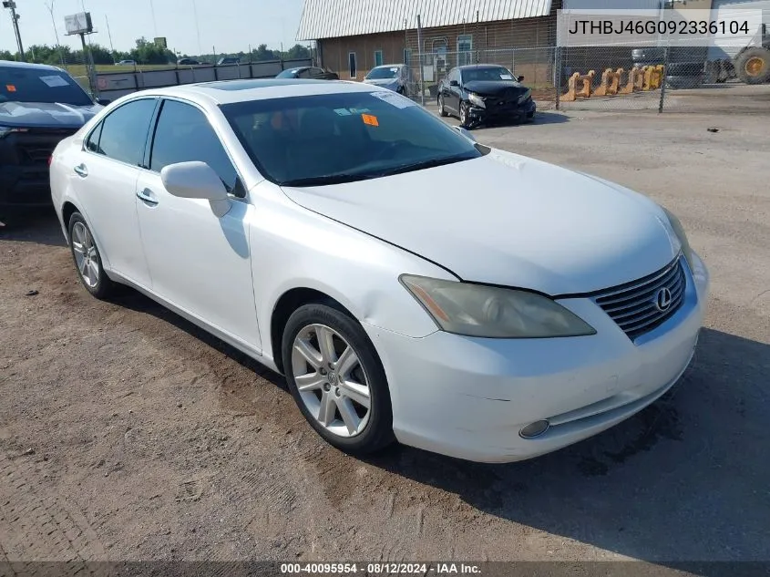 2009 Lexus Es 350 VIN: JTHBJ46G092336104 Lot: 40095954