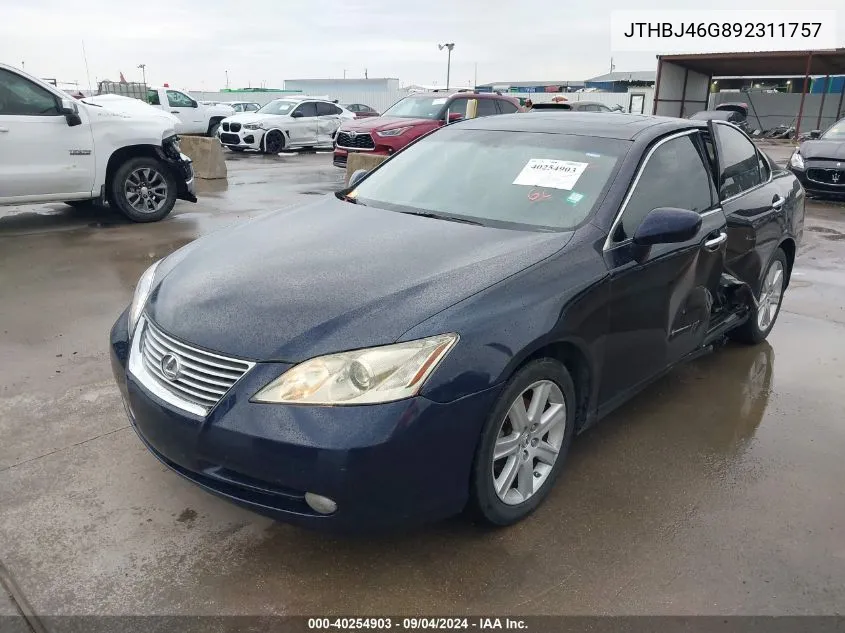 2009 Lexus Es 350 VIN: JTHBJ46G892311757 Lot: 40254903