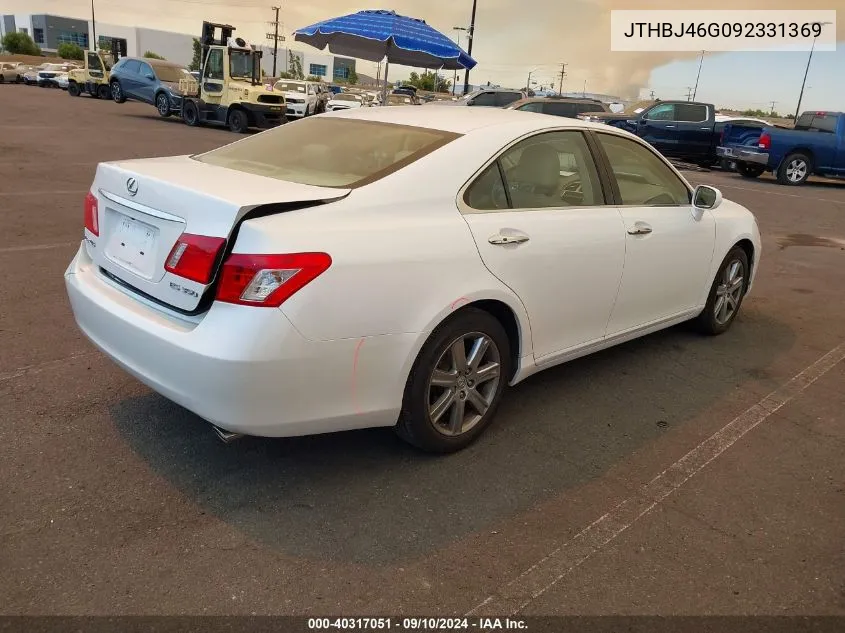 2009 Lexus Es 350 VIN: JTHBJ46G092331369 Lot: 40317051