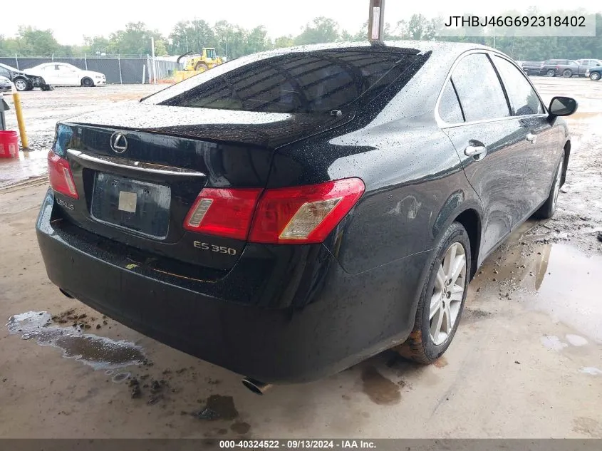 2009 Lexus Es 350 VIN: JTHBJ46G692318402 Lot: 40324522