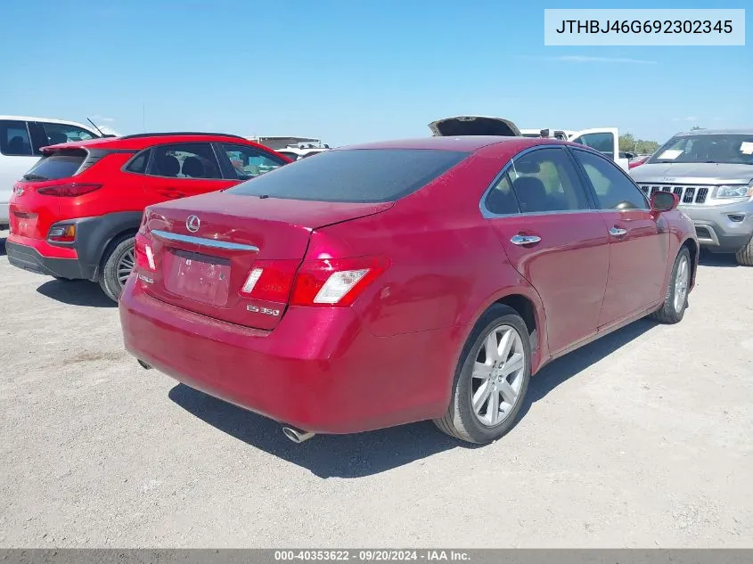 2009 Lexus Es 350 VIN: JTHBJ46G692302345 Lot: 40353622