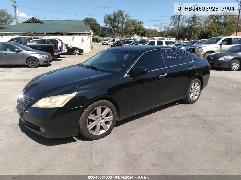 2009 Lexus Es 350 VIN: JTHBJ46G392317904 Lot: 40354830