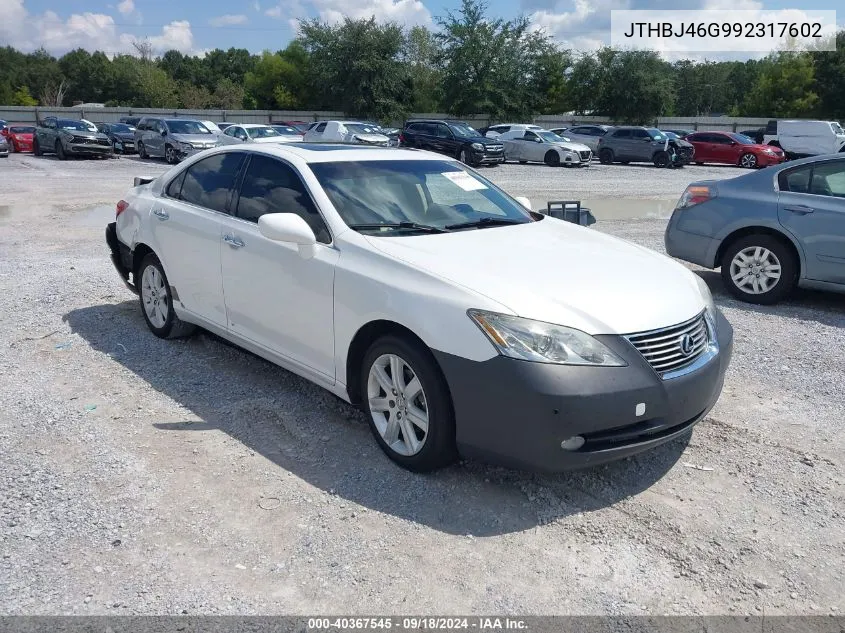 2009 Lexus Es 350 VIN: JTHBJ46G992317602 Lot: 40367545