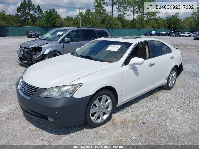 2009 Lexus Es 350 VIN: JTHBJ46G992317602 Lot: 40367545