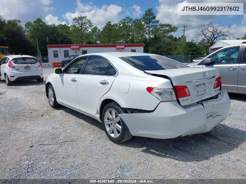 2009 Lexus Es 350 VIN: JTHBJ46G992317602 Lot: 40367545