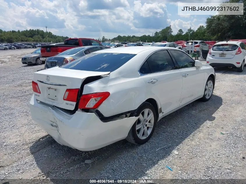 2009 Lexus Es 350 VIN: JTHBJ46G992317602 Lot: 40367545